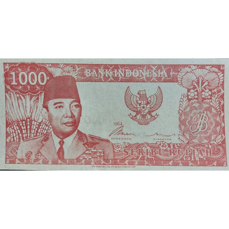 Jual Uang Kuno Soekarno Sukarno Melengkung 1000 Rupiah Souvenir 1964