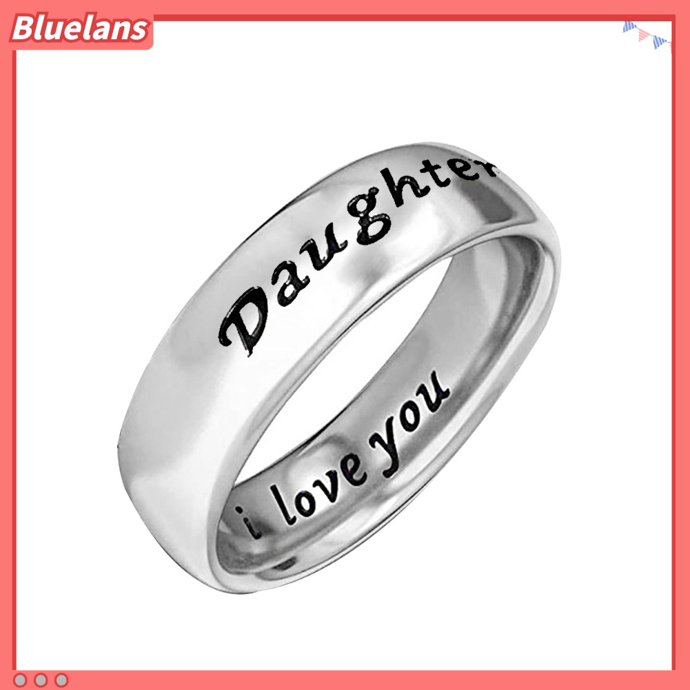 Cincin Jari Desain Ukiran Tulisan I Love You Untuk Hadiah Hari Ibu