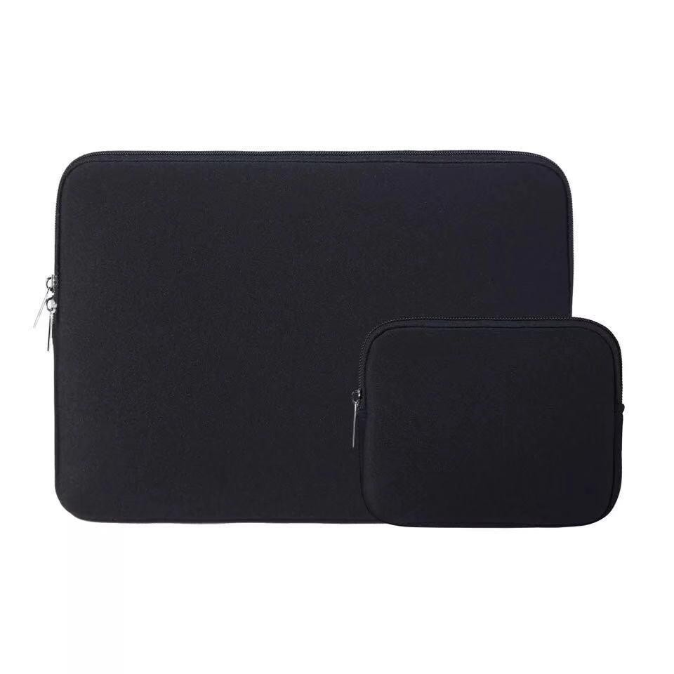 Tas Laptop Macbook Softcase Sleeve Neoprene Set with Small Pouch Size 13 14 15 inch