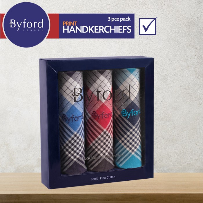 Byford Saputangan Pria 3 warna  pack - SBYH28W3-21