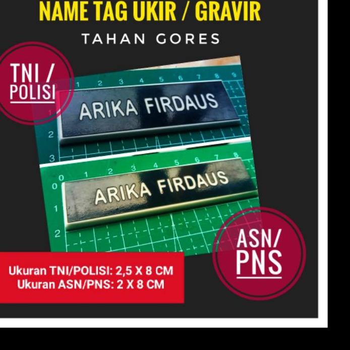 

Diskon✔️Name Tag - Ukir Gravir Standar ASN / PNS - Bahan TAHAN Dari GORESAN STANDAR - PENITI|SQ8