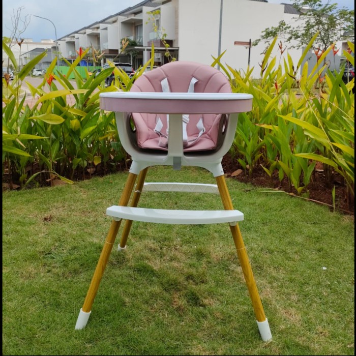 Kursi Kayu - Solid Wood Baby High Chair (Kayu) 3 In 1