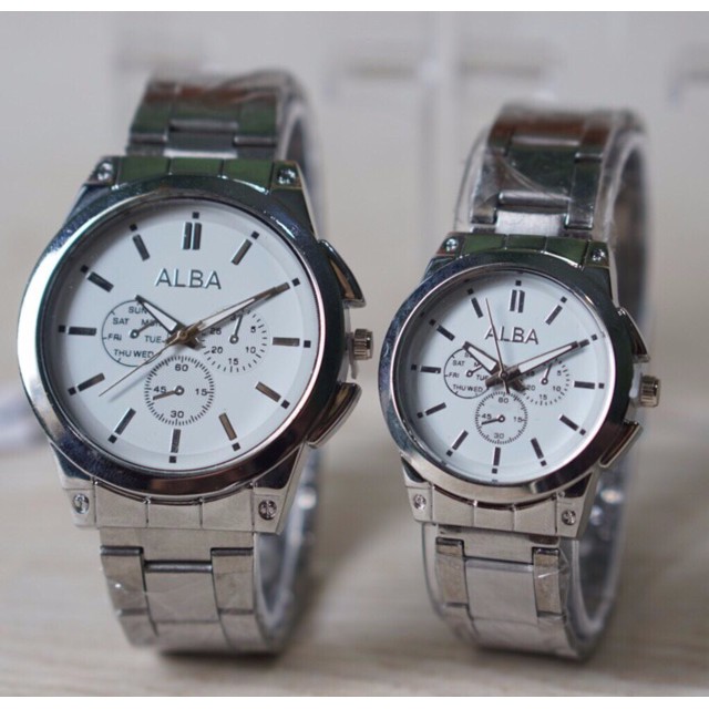 DG06 jam tangan couple alba variasi crono murah meriah