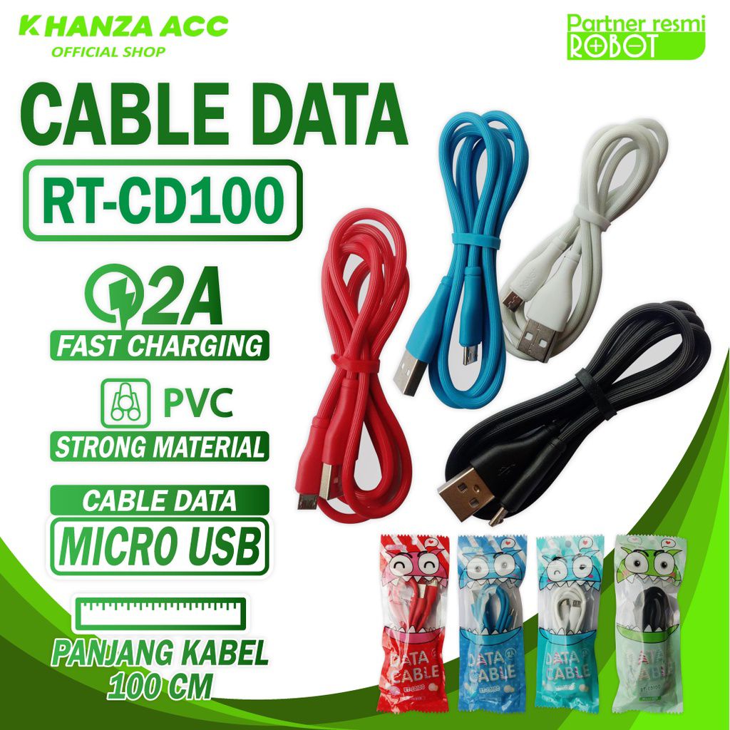 [SO] Kd Kabel Data Robot RT-CD100 2A Micro Usb 100Cm Original