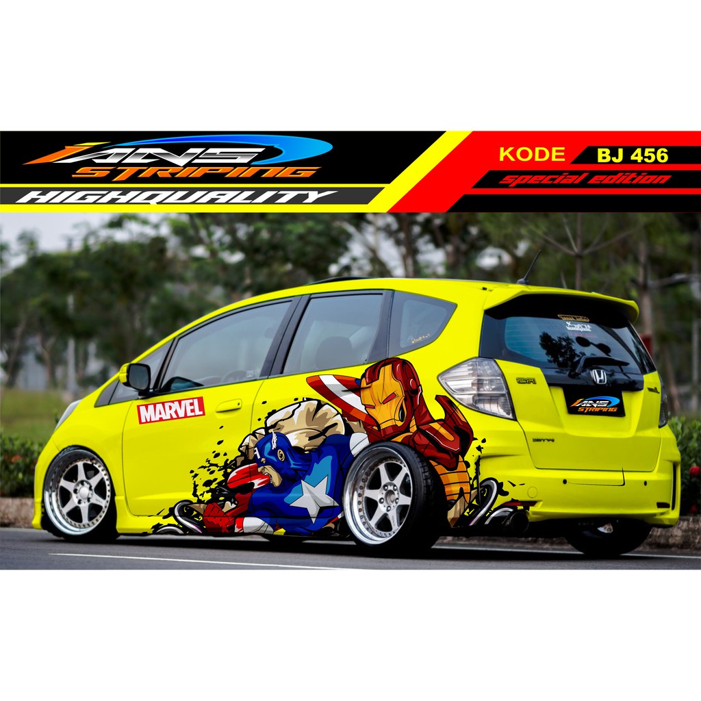 VARIASI STICKER MOBIL JES JAZZ, SIGRA, YARIS, SWIFT / DECAL MOBIL / DECAL STICKER MOBIL ANIMASI