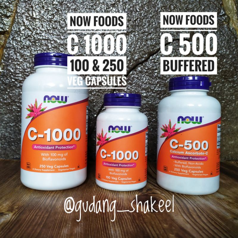 Now Foods Vitamin C 500 Buffered Non Acidic - C 1000 with 100 mg of Bioflavonoids