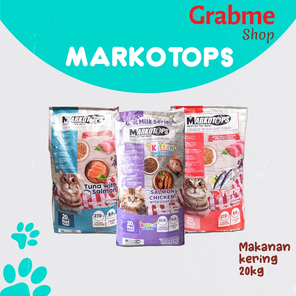 Makanan kucing kering Markotops 20kg adult Dry food ( GRAB GOSEND )