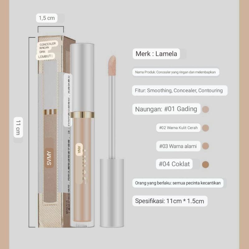 Bundara.id Ko-277 Waterproof &amp; tahan lama Flawless BB Cream Make Up SVMY Concealer Liquid