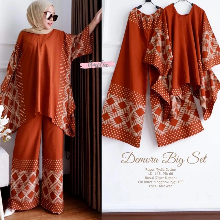 Z0K4 Setelan Demora Big Set Jumbo Set Waka Waka Rayon Jumbo LD 140 One Set Jumbo Rayon Busui Friendl