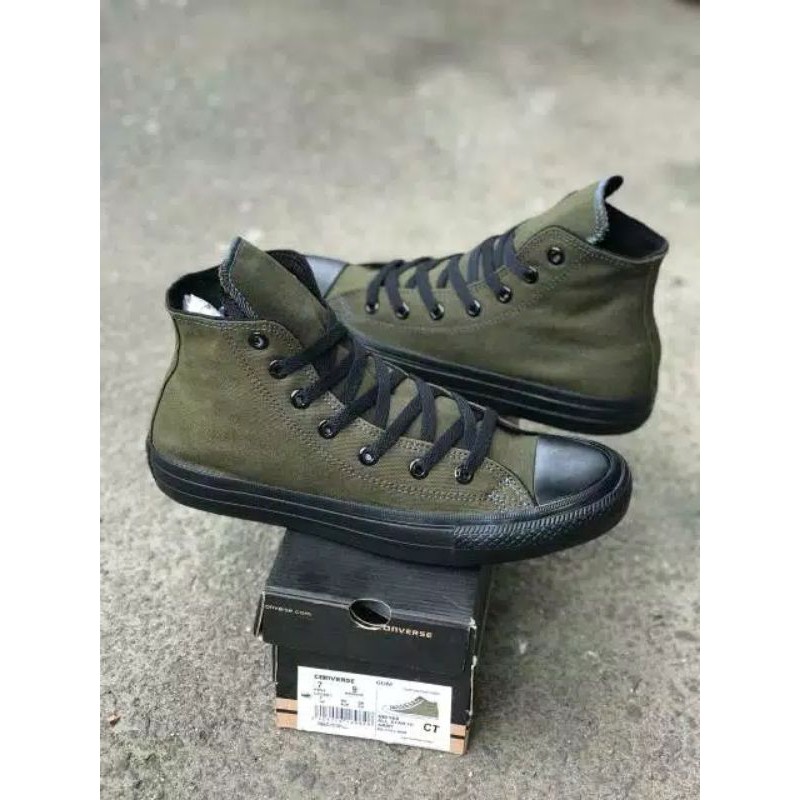SEPATU CONVERSEE ARMY/GREY BLACK/GUM HIGH IMPORT