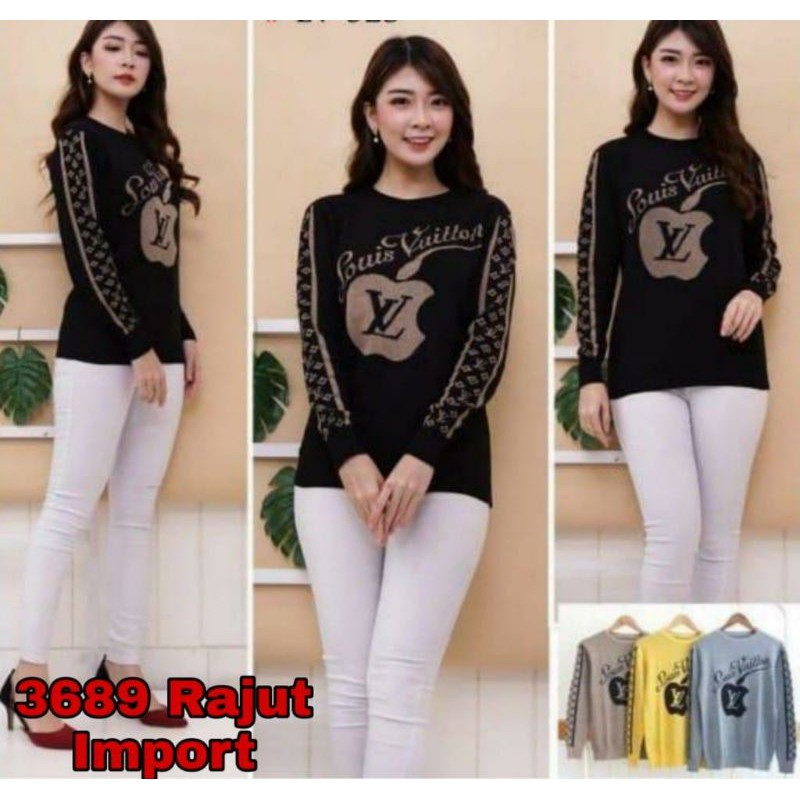 Sweater LV Apple Rajut Import Wanita