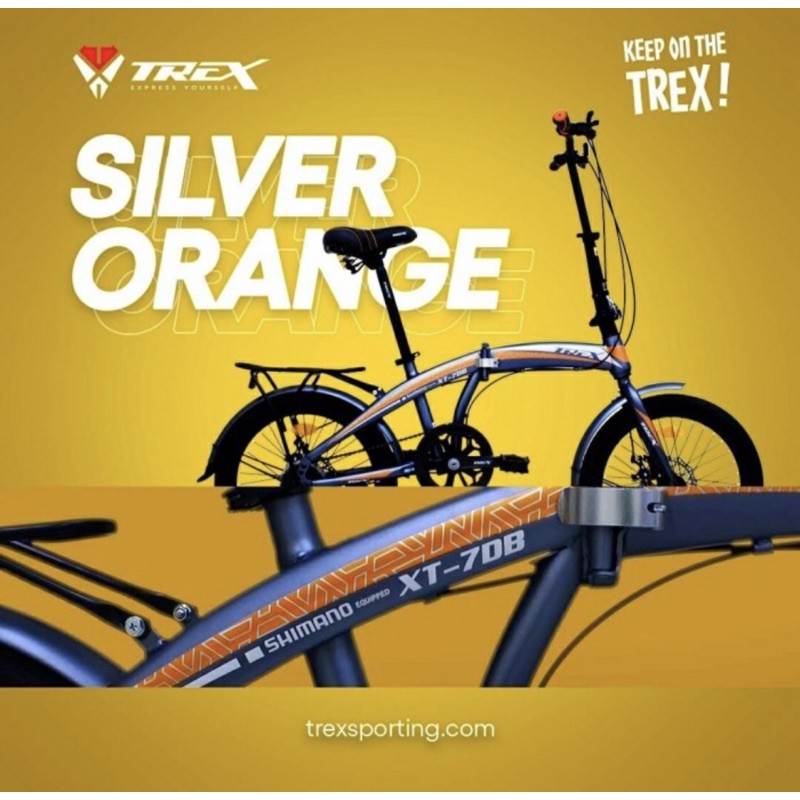 Sepeda Lipat TREX Sporting XT7DB 7speed 20 inch rem cakram shimano SNI garansi termurah kredit COD-V-brake
