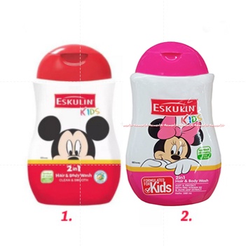 Eskulin Kids Sabun Shampoo 280ml Mickey Mouse Minnie Mouse Disney 2in1 Mikey Mose Mini Soap Shampoo Anak