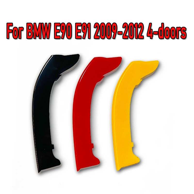 3pcs Strip Trim Grill Depan Warna Jerman Untuk BMW 3 Series E90 E91 E92 E93 03-13