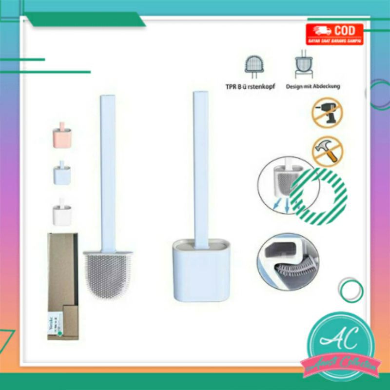 Sikat pembersih kamar mandi toilet cuci wastafel toilet brush WC silikon bahan silicon