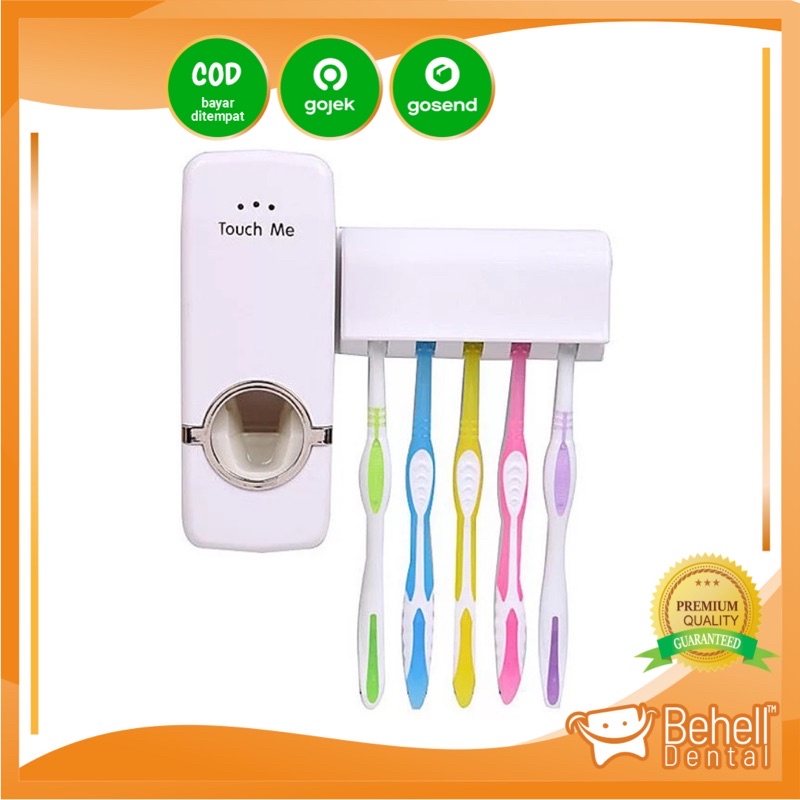 ORI | DISPENSER ODOL TOUCH ME TEMPAT GANTUNGAN SIKAT PASTA GIGI KAMAR MANDI tempel di dinding | COD Behelldental