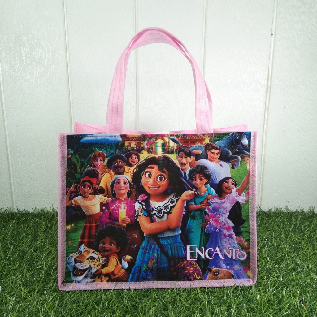 Tas Ultah Anak Encanto Souvenir Ulang Tahun Encanto Pink Ready Stock Murah Tebal Terlaris