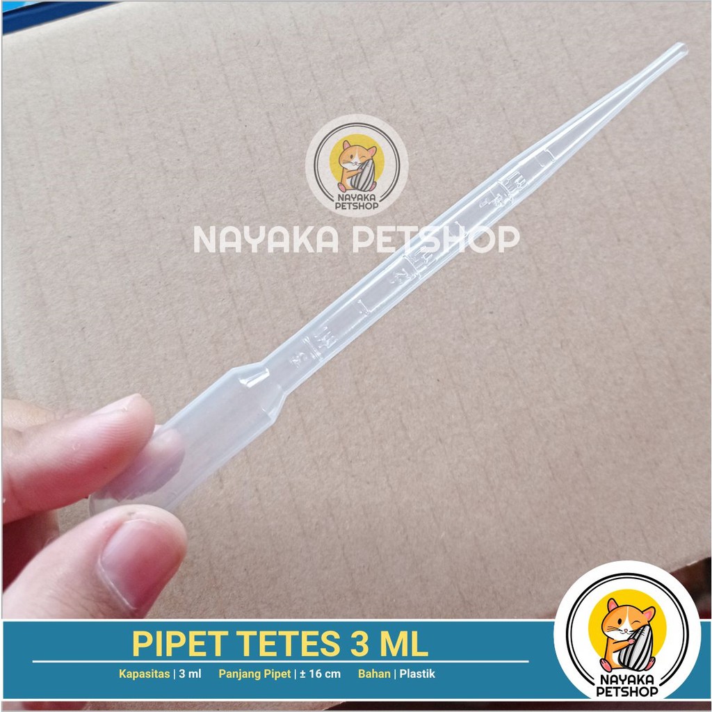 Pipet Tetes 3 ml Plastik Pipet Drop Pakan Obat Ikan Cupang Hias