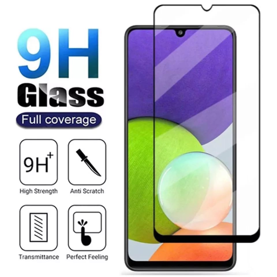 PROMO Tempered Glass SAMSUNG A22 4G/5G TG Layar FULL COVER Black Premium Screen Protector Anti Gores Kaca