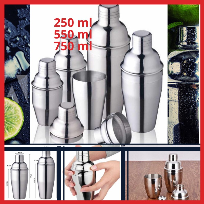 Shaker Cocktail Stainless / Shaker Minuman Stainless Shaker Bartender / Alat Pengocok Minuman