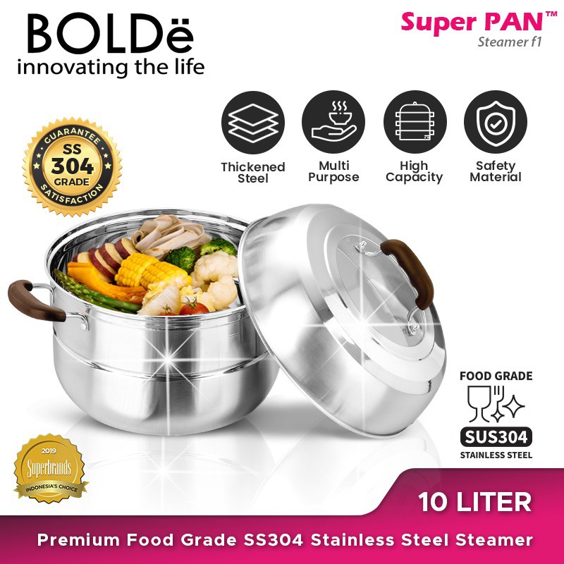 BOLDe Super Pan Panci Kukus / Stainless Steel Steamer SS 304