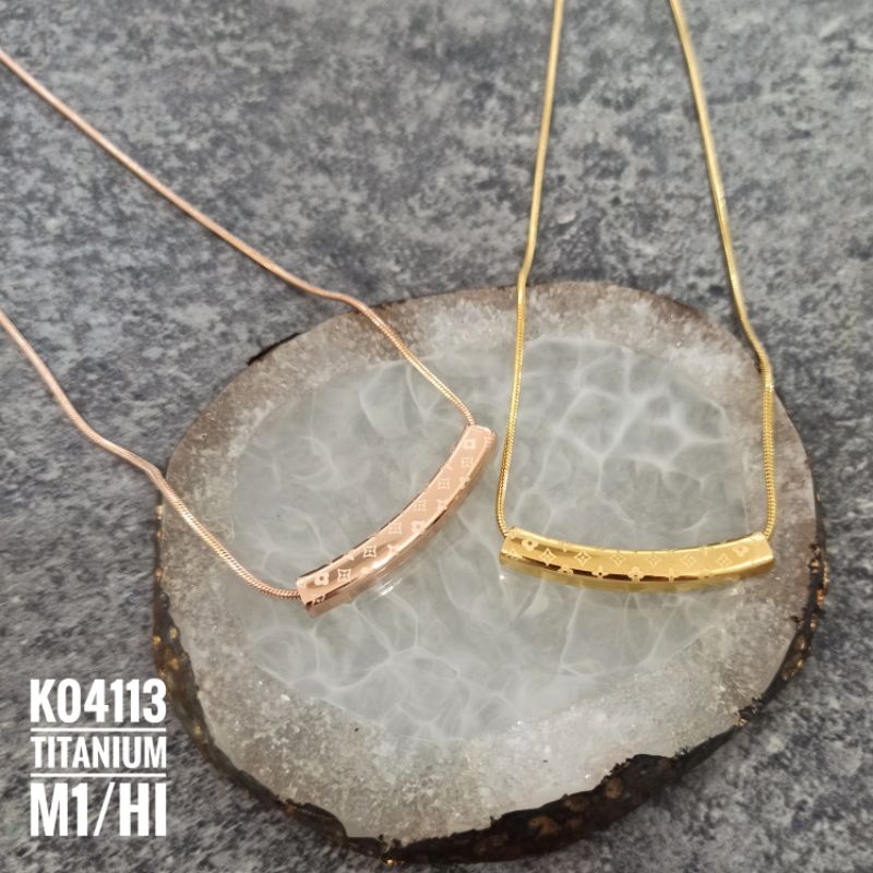 Kalung Titanium Rantai Plat K04113