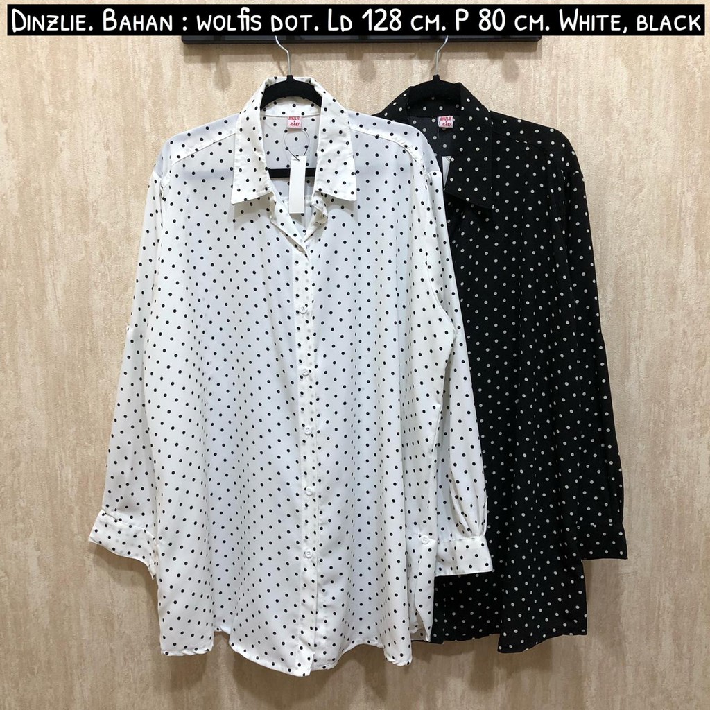 Kemeja Wolfis Premium Wanita Bahan Wolfis Premium Motif Onde Ukuran Bigsize