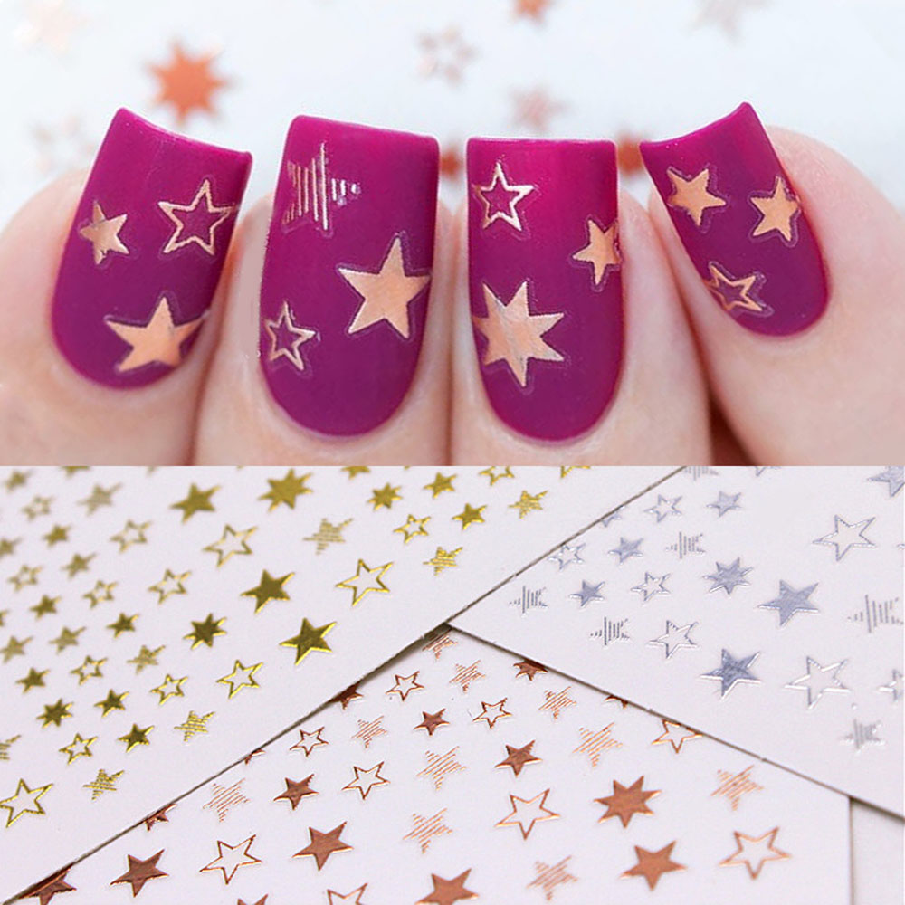 Mxbeauty 1pc Stiker Kuku Motif Geometri Aksen Glitter Untuk Aksesoris Nail Art / Manicure