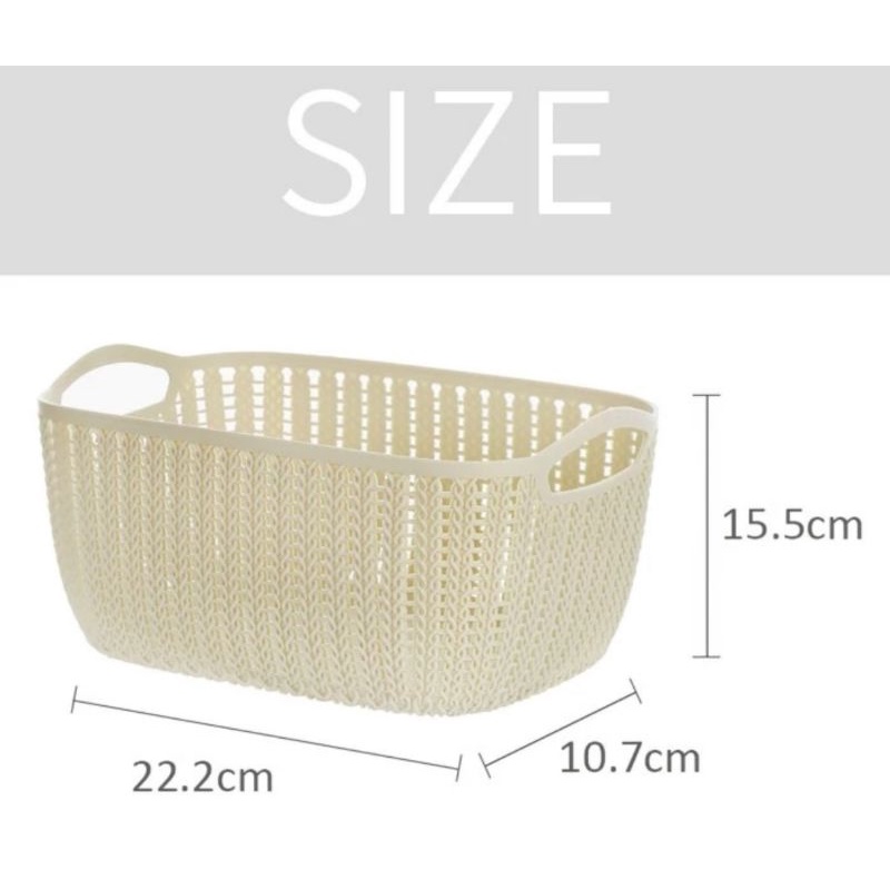 MINISO Keranjang Small Plaited Rectangular Storage Bucket