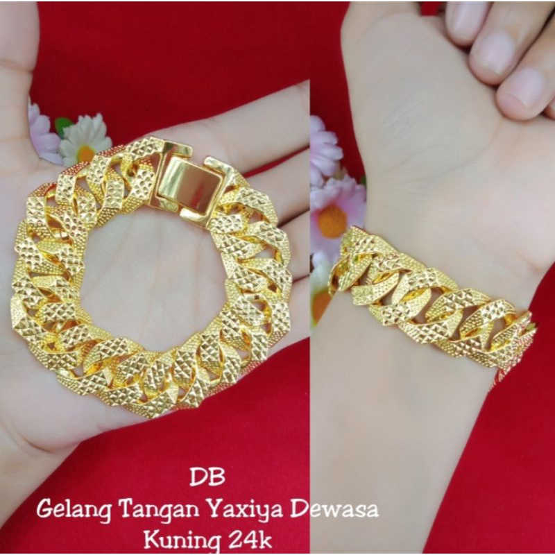 G14 gelang sisik naga jumbo 5suku lapis emas 24k