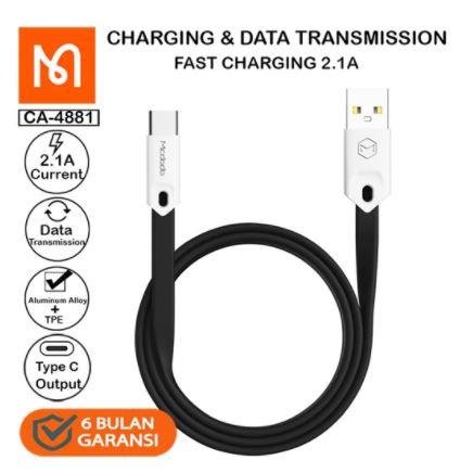 MCDODO CA-4881 GORGEOUS SERIES KABEL DATA USB TO TYPE C FAST CHARGING CABLE 2.1A OPPO VIVO HUAWEI