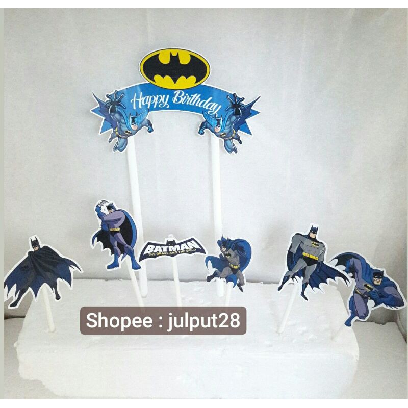 topper tusuk kertas karakter BATMAN hiasan kue