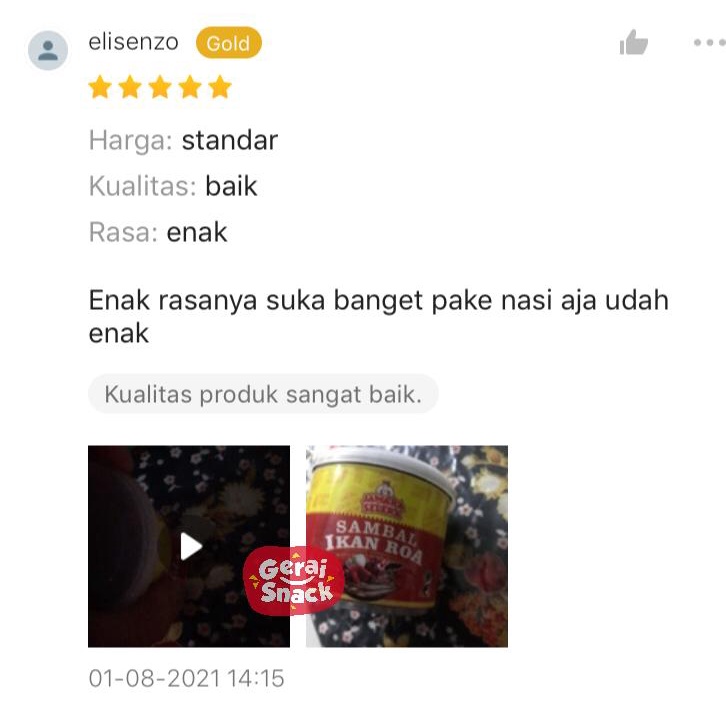 Sambal Ikan Roa Home Made Jawara Selera Halal Terdaftar (135gr)