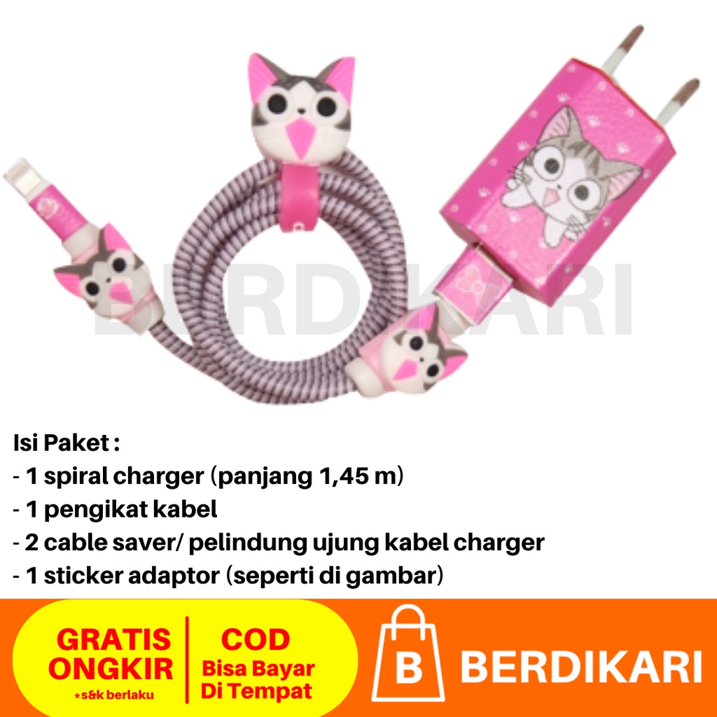 Pelindung Kabel Spiral iPhone 1 set tanpa charger