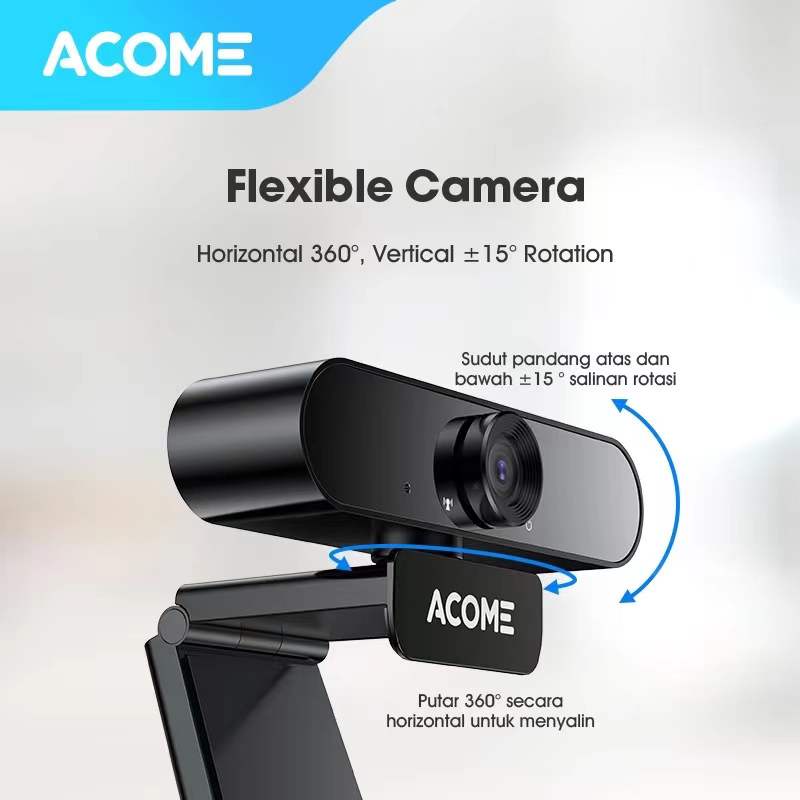 ACOME webcam 1080 HD USB kamera Microphone 360 Noice Reduction Garansi resmi 1 thn AWC11