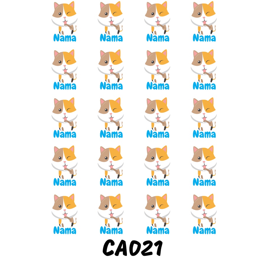 

Sticker Nama Cutting Label Waterproof Tahan Air Kitten B (CA021)