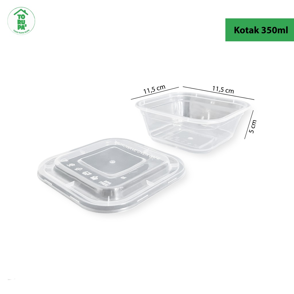 Jual Kotak Makan Plastik Food Container Thinwall Kotak 350ml 25pcs