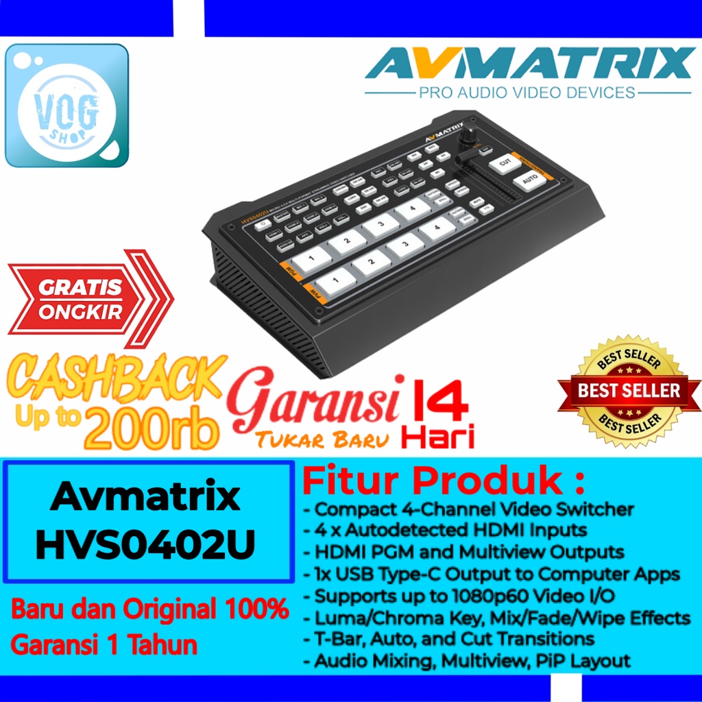 Avmatrix HVS0402U 4-Chanel Live Streaming Switcher