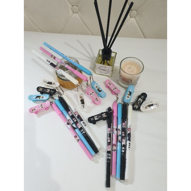 (12pc) pen gel BTS BT-21 SKATEBOARD/PEN BTS BT 21/gel SKATEBOARD mika-1