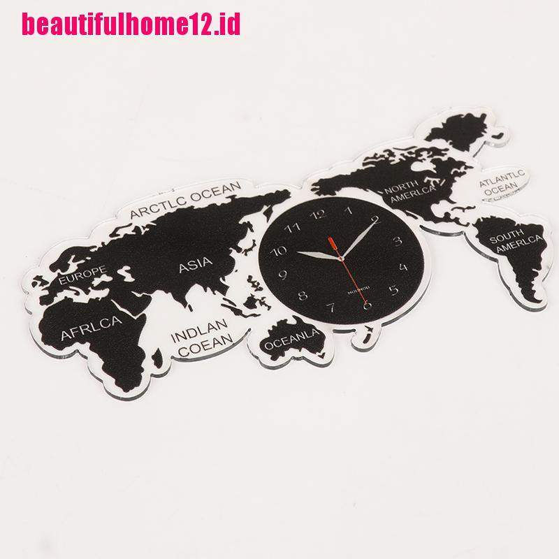 【beautifulhome12.id】1:12 Dollhouse Dollhouse Miniature Props Clock Mini Simulation World Map Clock