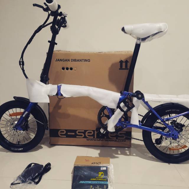 UNITED E Trifold 2020 8s E Bike Sepeda Lipat Listrik Electric 3 lipatan spt Brompton Pikes 3sixty