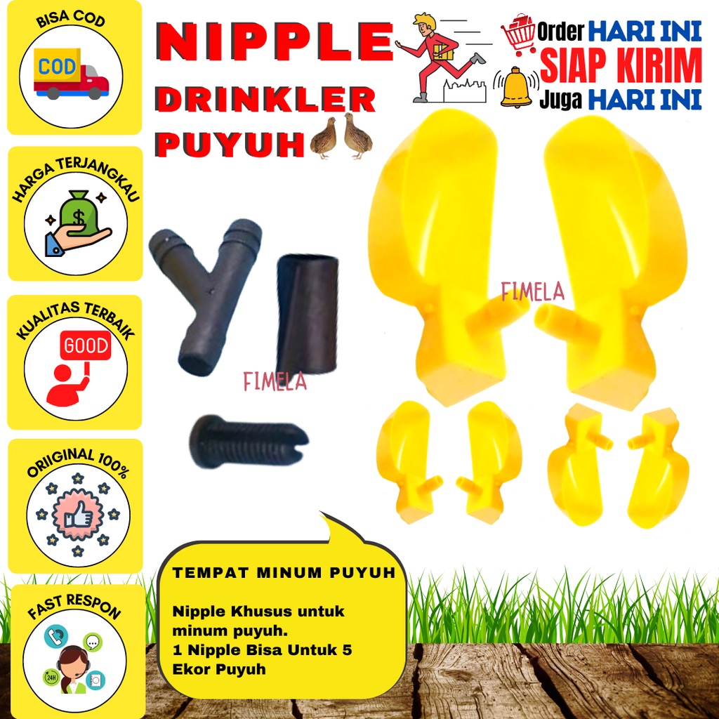 Nipel Nepel Puyuh Mangkok P1 Nipple Tempat Minum Puyuh