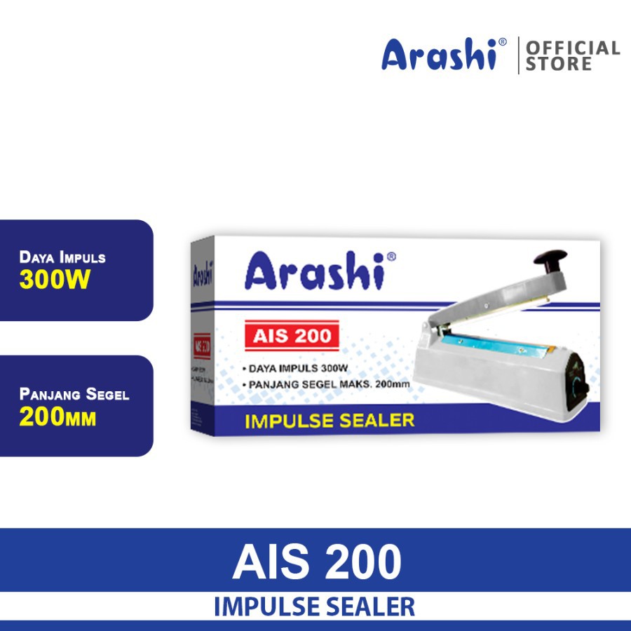 ARASHI AIS 200 - Impulse Sealer 200 mm / Perekat Plastik 20 Cm