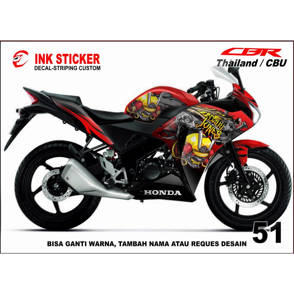 Sticker Decal CBR THAILAND, CBR CBU 150R / 250R 51 fullbody