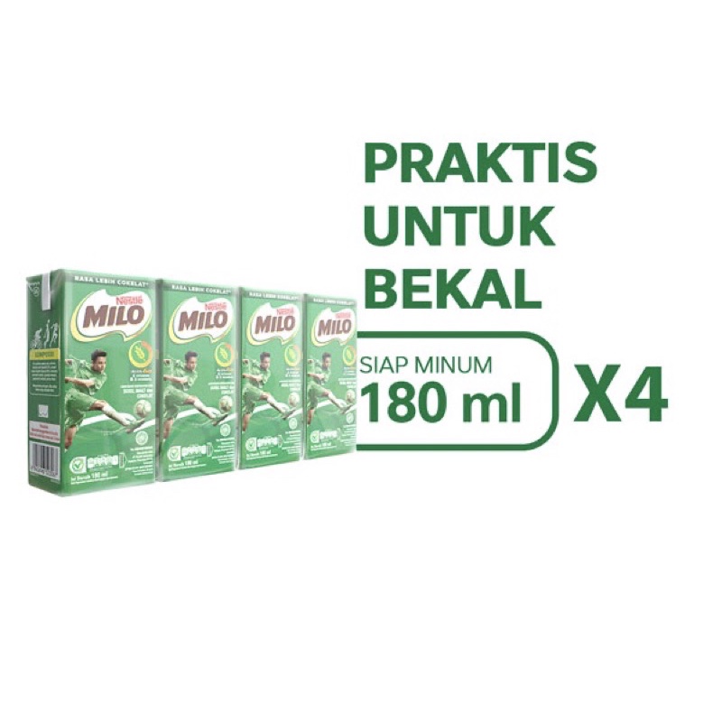 

milo uht 180ml nestle multipack isi 4 pcs(180)