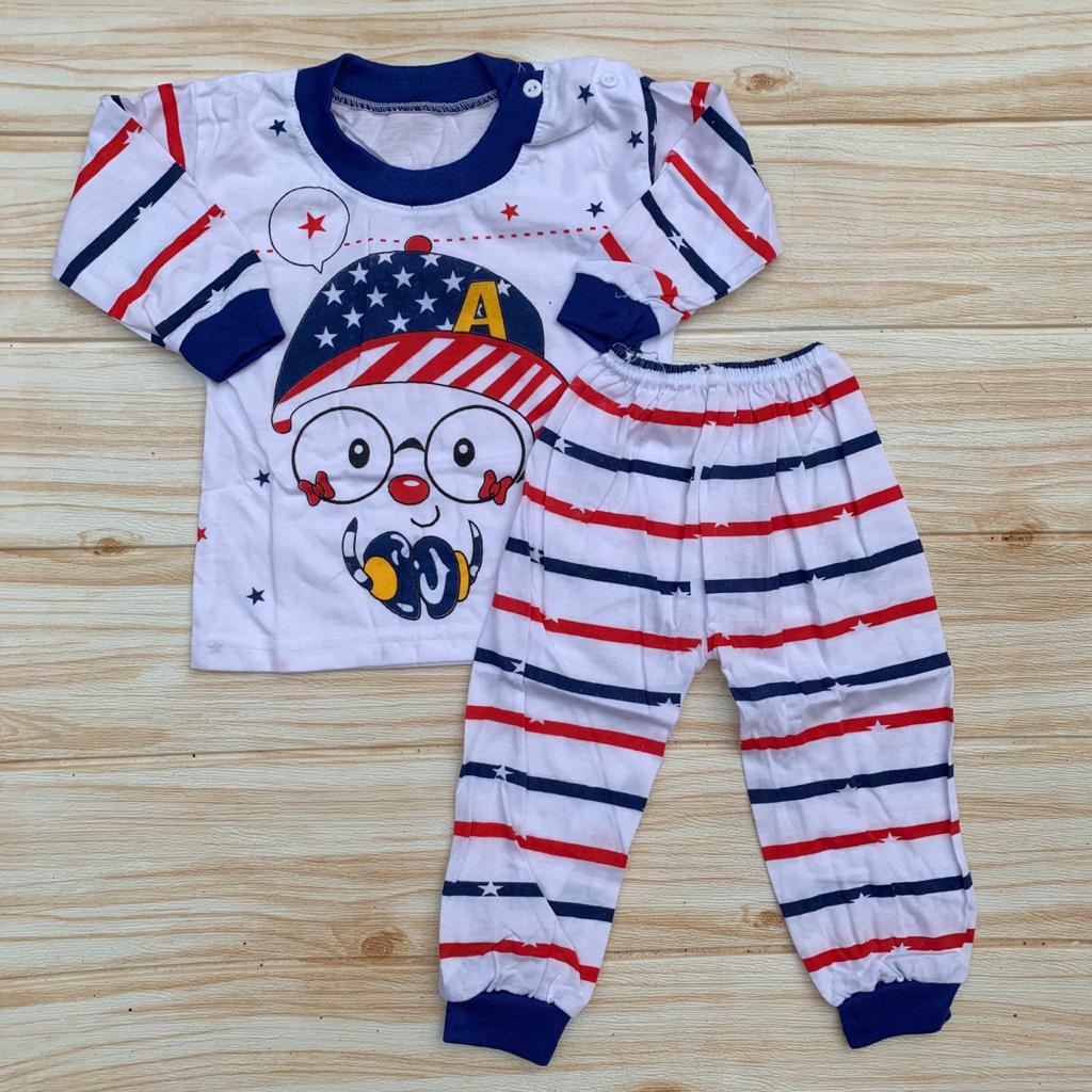 Piyama Bayi Setelan Baju Bayi Kaos Oblong lengan panjang Anak usia 6-12 Bulan Almeera Baby and Kids