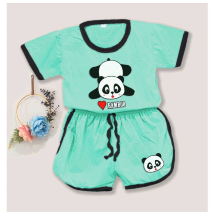 VF-Setelan baju playful colour anak karakter panda / setelan anak unisex