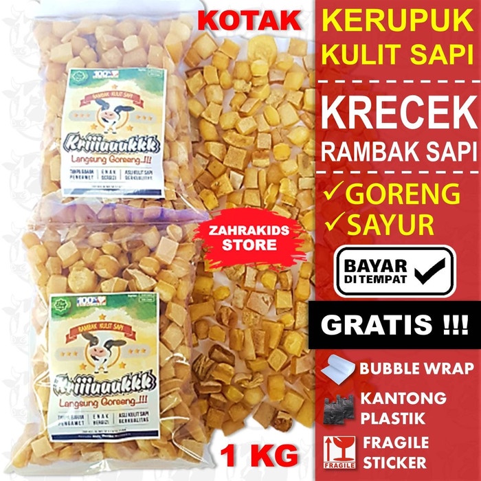 

MURAH Krupuk Kulit Sapi Mentah 1Kg Krupuk Kulit Mentah Kiloan Premium - Kota
