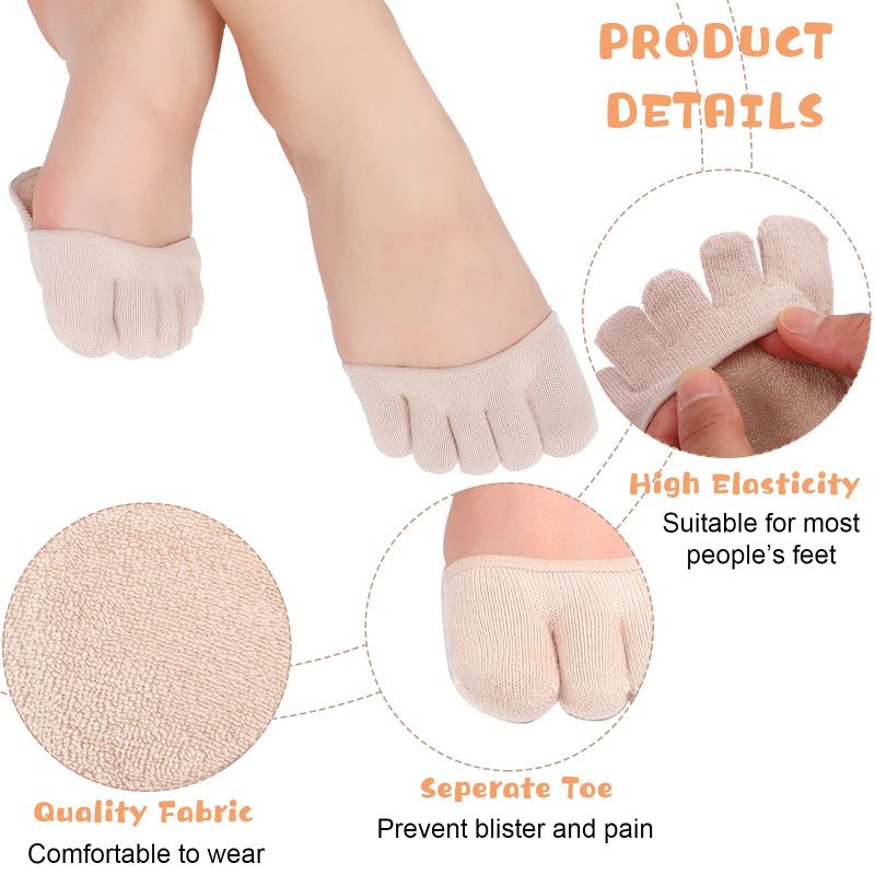 Sepasang Kaos Kaki Setengah Telapak/Kaos Kaki Bantalan Kaki/Half Insoles Pads/Finger Socks