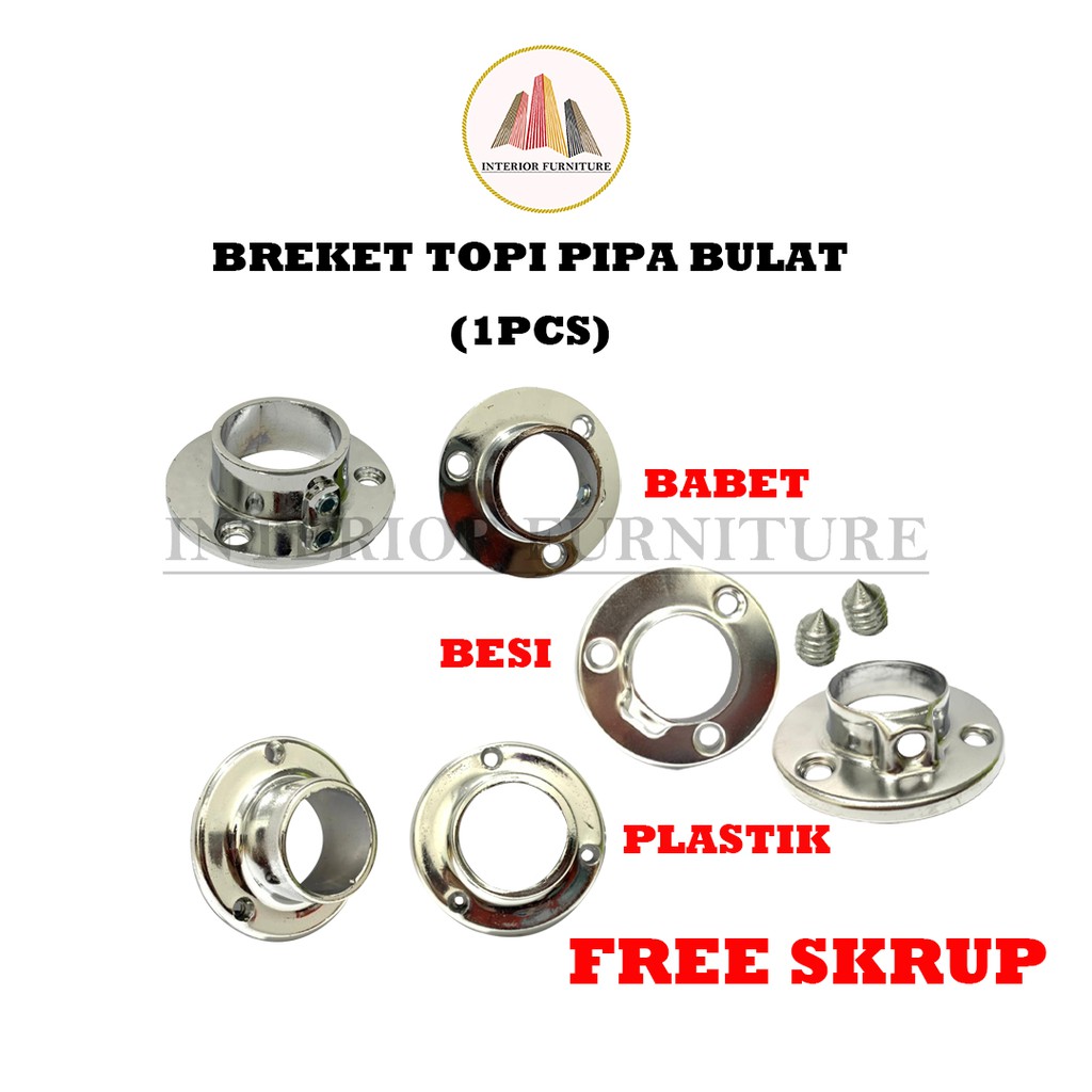 Bracket Topi / Braket Pipa Topi 1&quot; (25mm) / Sambungan Dop Pipa Bulat stainless